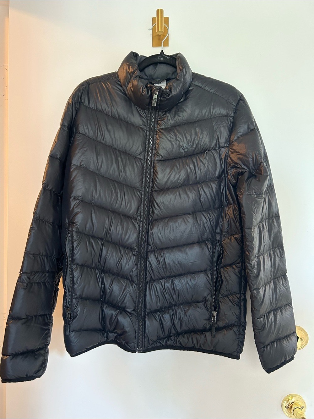 Nike Black Quilted Puffer Jacket with Tonal Swoosh